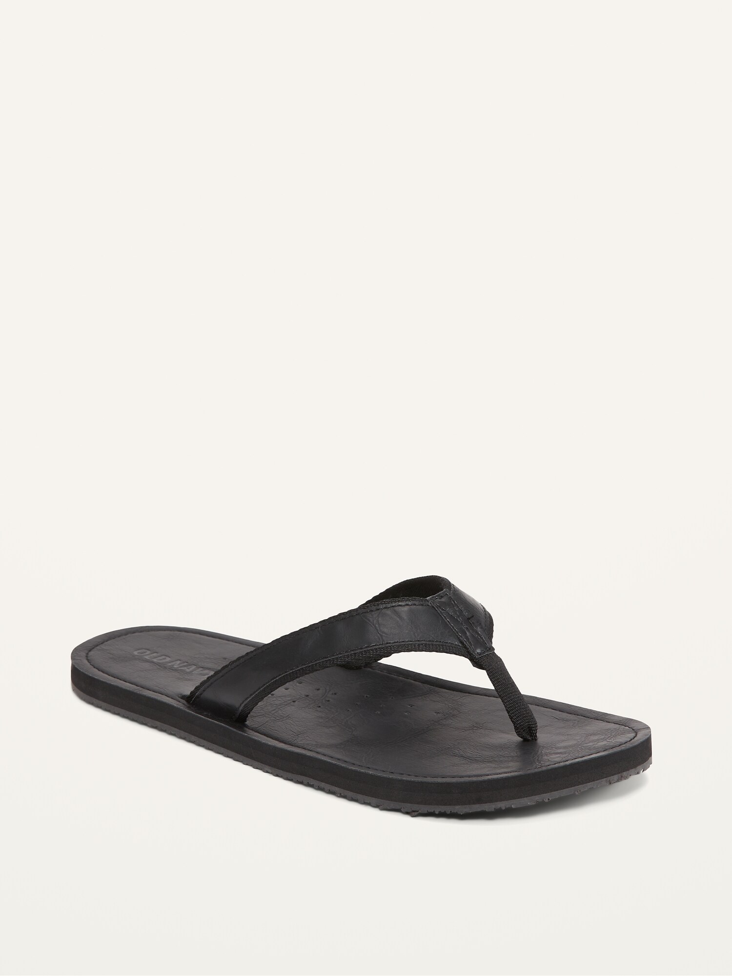 Faux-Leather Flip-Flop Sandals