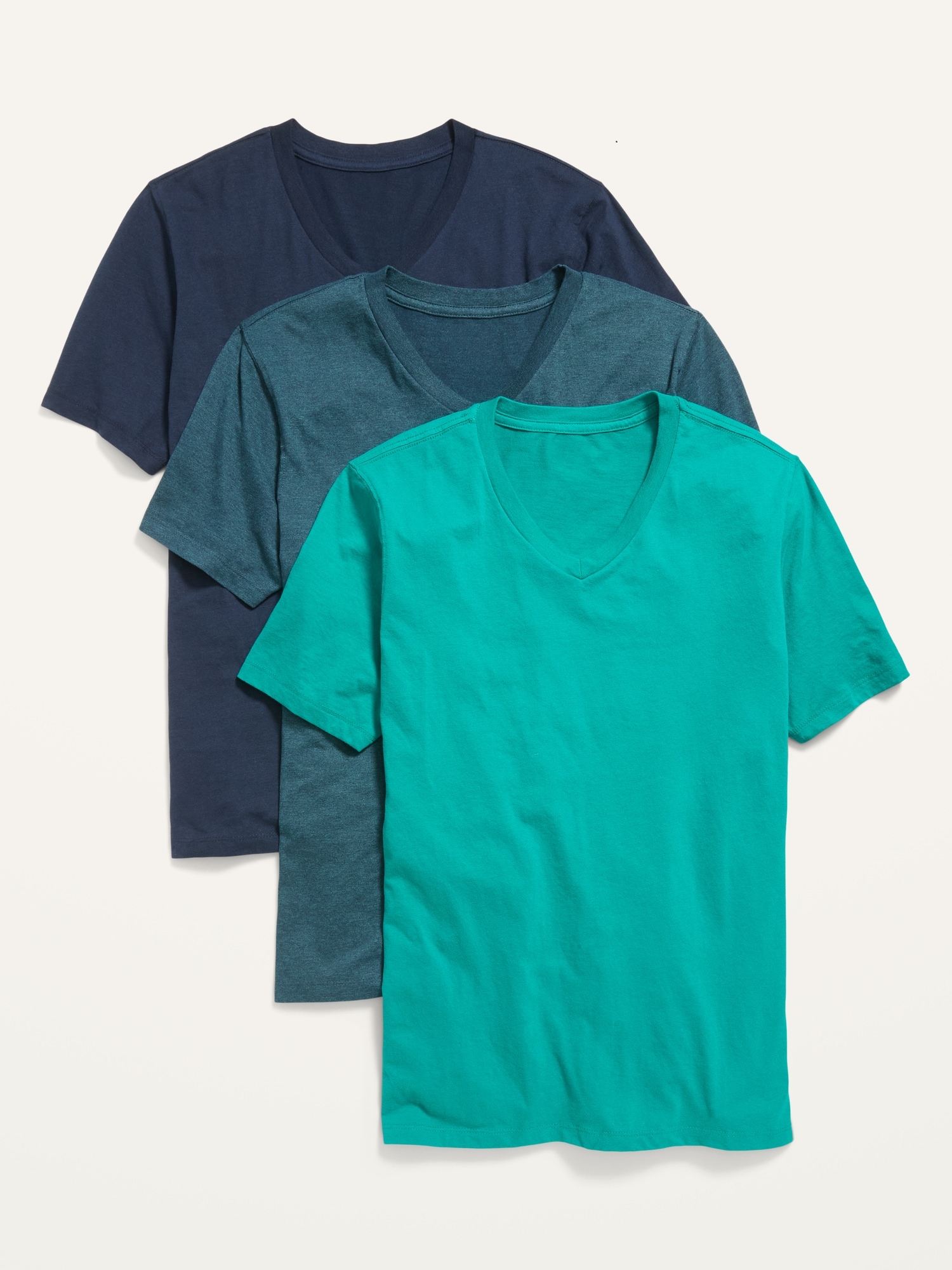 Old Navy Soft-Washed V-Neck T-Shirt 3-Pack for Men green. 1