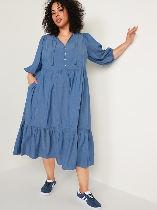 Image number 7 showing, 3/4-Sleeve All-Day Maxi Swing Dress for Women