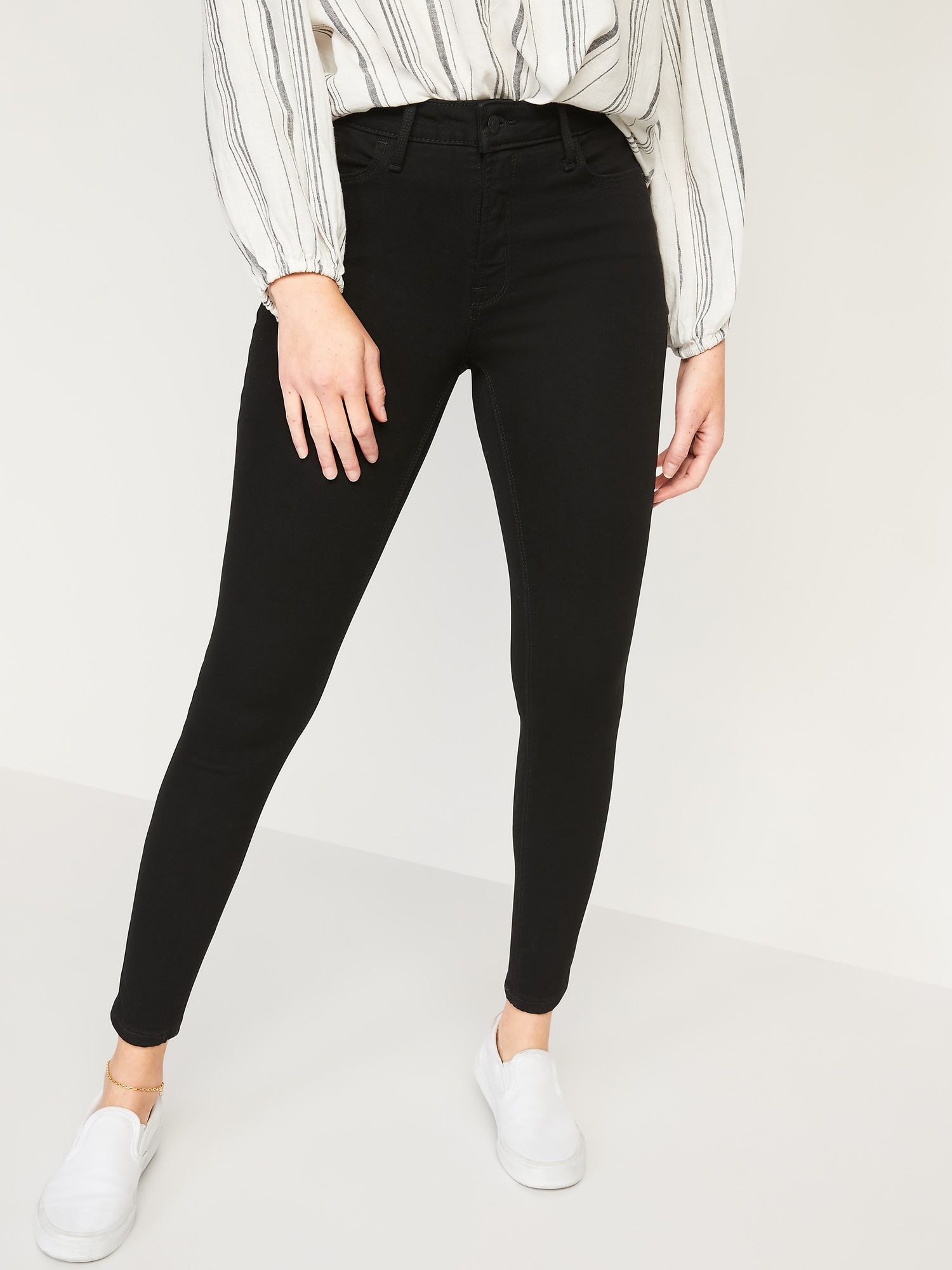 high rise black jeans skinny