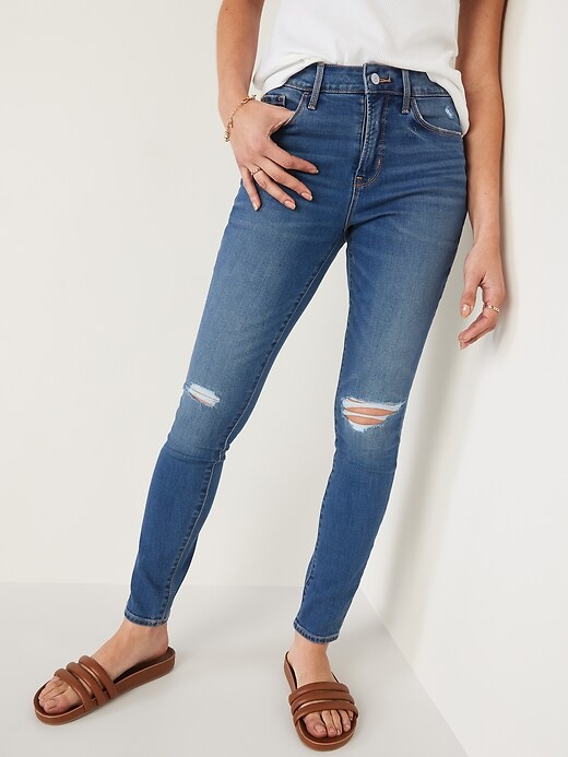 Image number 2 showing, High-Waisted Distressed Pop Icon Skinny Jeans For Women