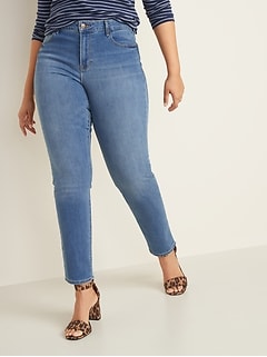 women's high rise slim straight jeans