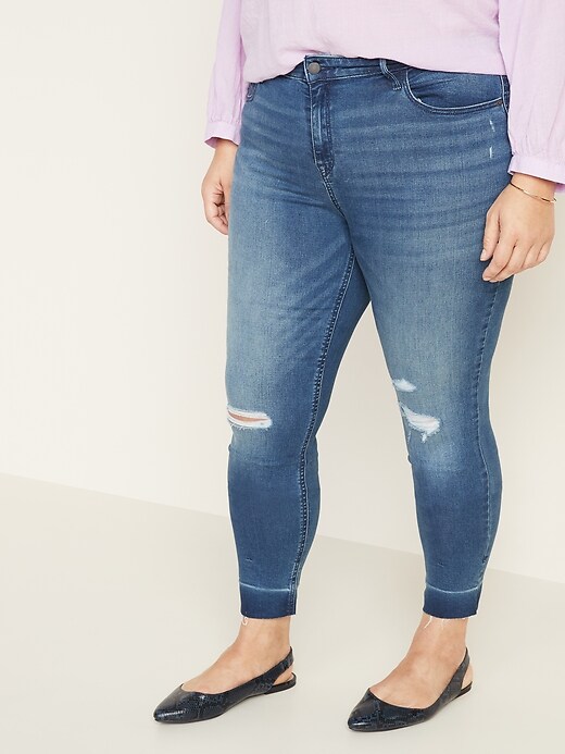 Image number 5 showing, Mid-Rise Distressed Rockstar Super Skinny Ankle Jeans for Women