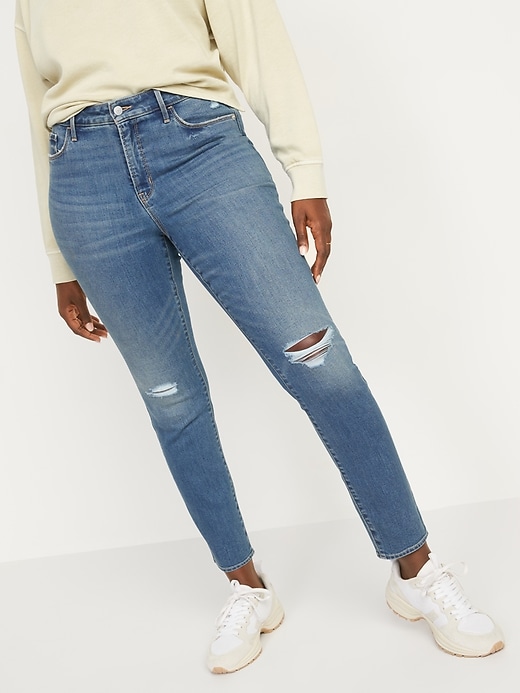 Image number 5 showing, High-Waisted Distressed Pop Icon Skinny Jeans For Women