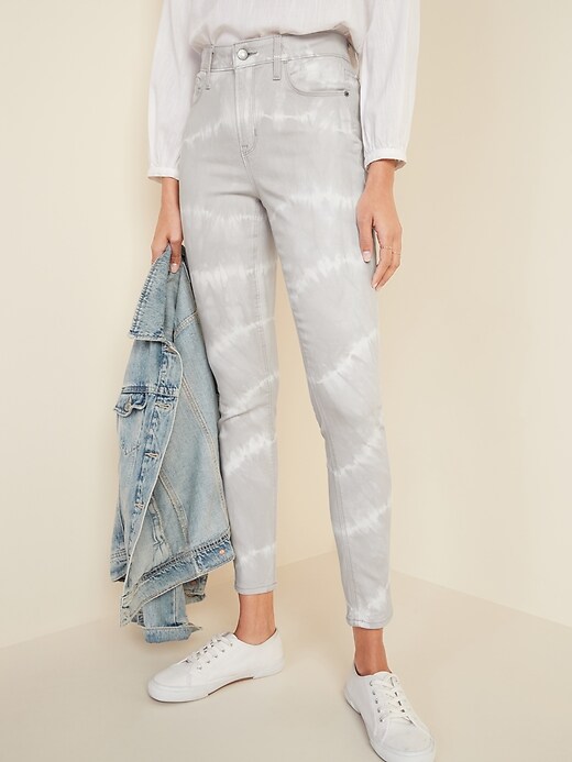 Image number 1 showing, High-Waisted Rockstar Super Skinny Tie-Dye Jeans for Women