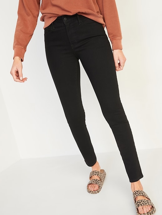 Image number 1 showing, High-Waisted Pop Icon Black Skinny Jeans