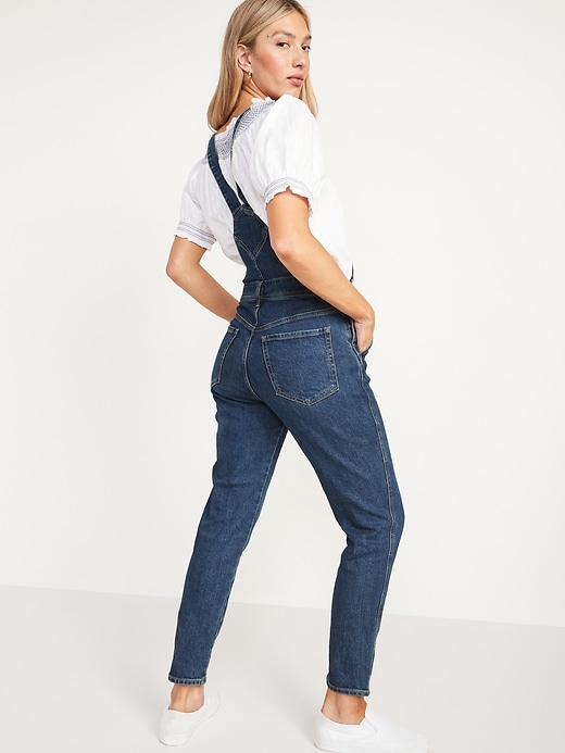 Image number 2 showing, O.G. Straight Dark-Wash Jean Overalls