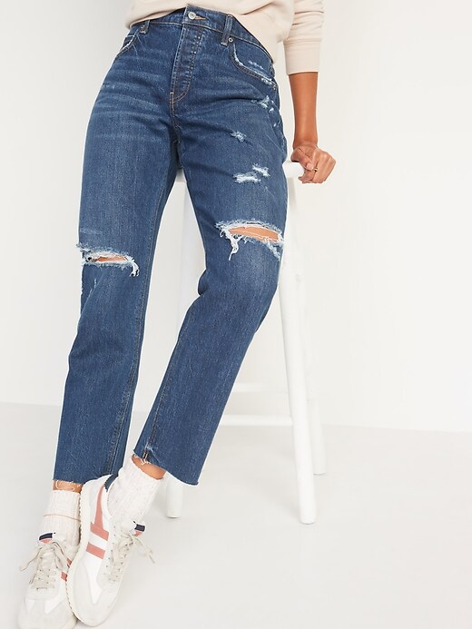 High-Waisted Button-Fly Slouchy 