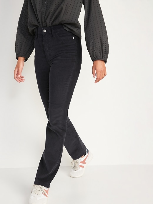Image number 1 showing, Extra High-Waisted Kicker Boot-Cut Corduroy Pants for Women