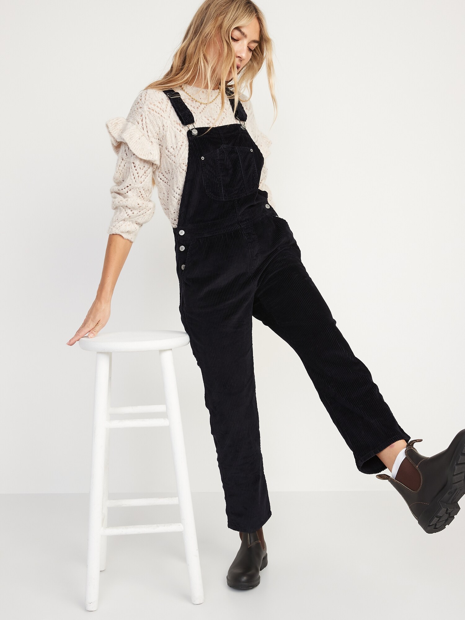 Black cord sale overalls