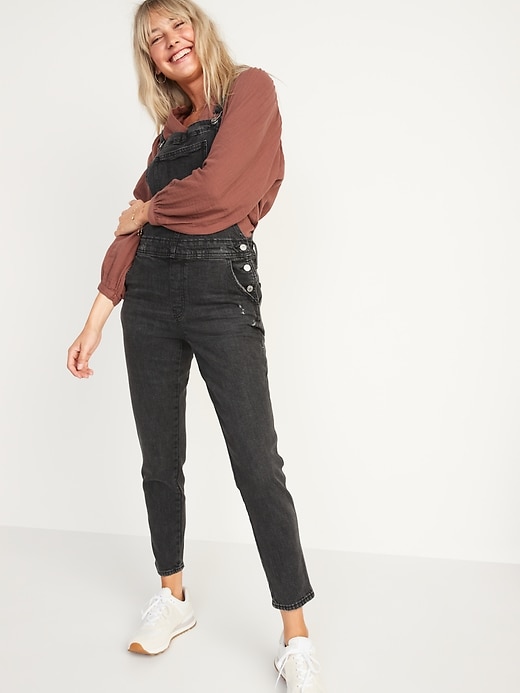 Image number 1 showing, O.G. Workwear Black-Wash Jean Overalls for Women