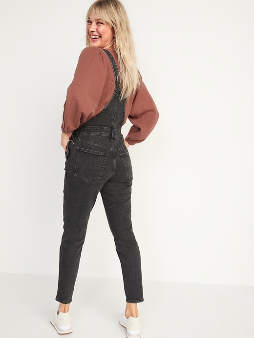Image number 2 showing, O.G. Workwear Black-Wash Jean Overalls for Women