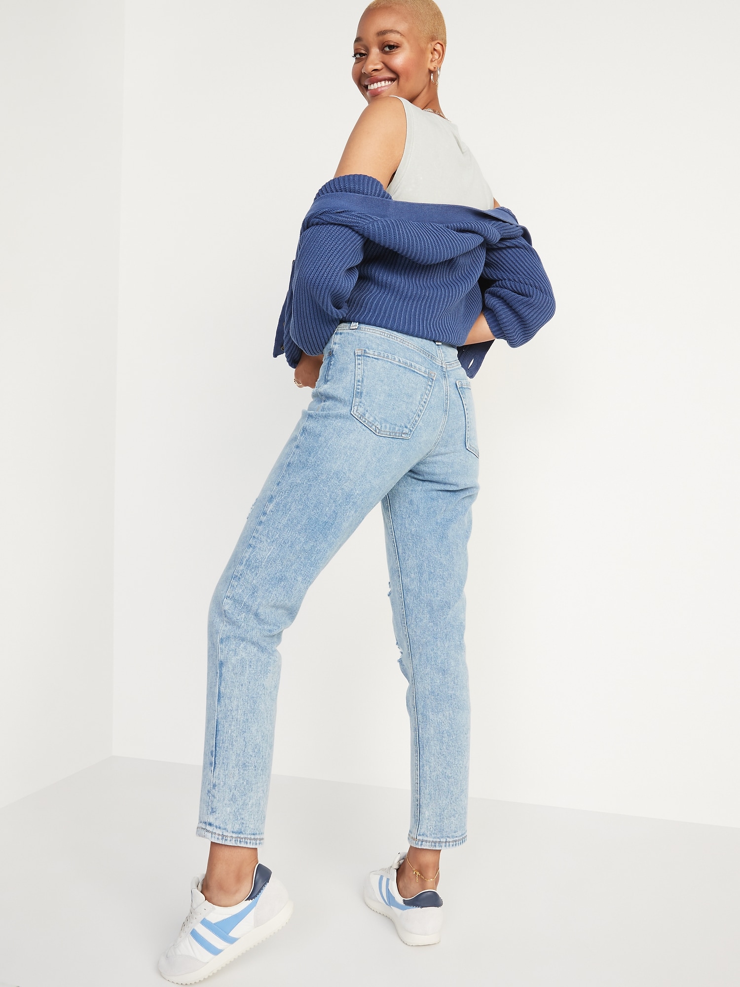 Curvy Extra High-Waisted Button-Fly Sky-Hi Straight Jeans for