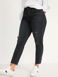 Curvy High-Waisted Button-Fly OG Straight Cut-Off Jeans for Women