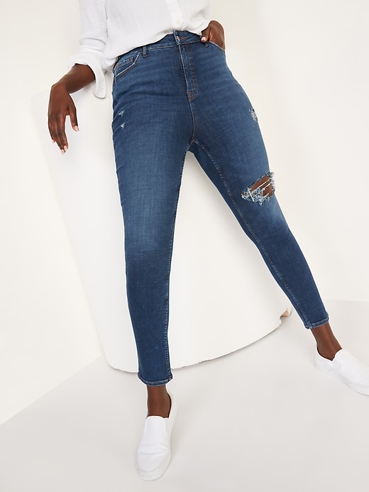 Image number 5 showing, Extra High-Waisted Rockstar 360&#176 Stretch Super Skinny Ripped Jeans for Women