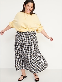 Tiered Gingham Maxi Skirt for Women | Old Navy