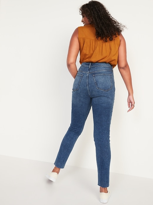 Image number 6 showing, Extra High-Waisted Button-Fly Pop Icon Cut-Off Skinny Jeans for Women