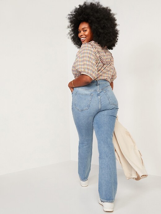 Image number 6 showing, Extra High-Waisted Button-Fly Sky-Hi Kicker Boot-Cut Jeans for Women