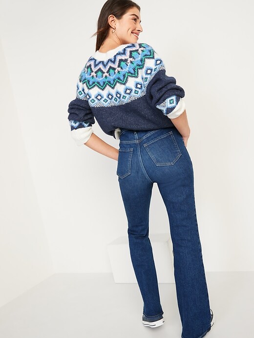 Image number 2 showing, Higher High-Rise Dark-Wash Flare Jeans for Women