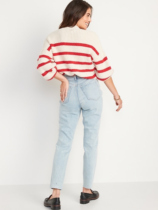 Image number 2 showing, Higher High-Waisted OG Straight Ripped Cut-Off Jeans for Women
