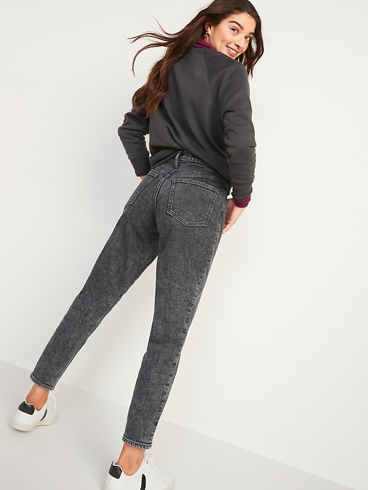 Image number 2 showing, Higher High-Waisted Button-Fly O.G. Straight Black-Wash Jeans for Women