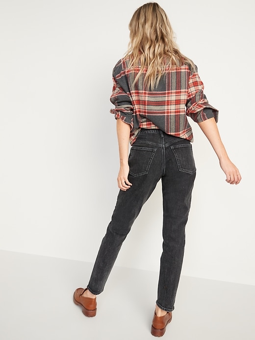 Image number 2 showing, High-Waisted O.G. Straight Black-Wash Jeans for Women