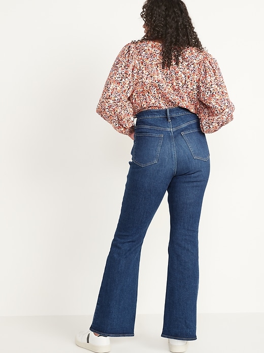 Image number 6 showing, Higher High-Rise Dark-Wash Flare Jeans for Women