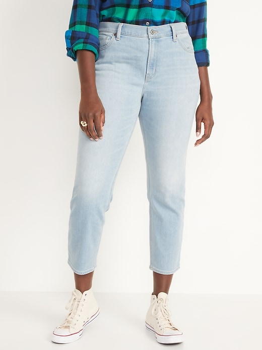 Image number 5 showing, Mid-Rise Built-In Warm Boyfriend Jeans for Women