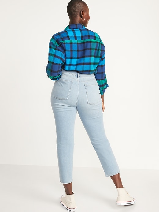 Image number 6 showing, Mid-Rise Built-In Warm Boyfriend Jeans for Women