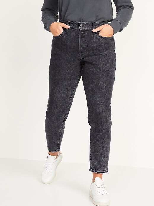 Image number 5 showing, High-Waisted O.G. Straight Black-Wash Jeans for Women
