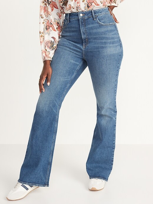 Image number 5 showing, Higher High-Rise Medium-Wash Flare Jeans