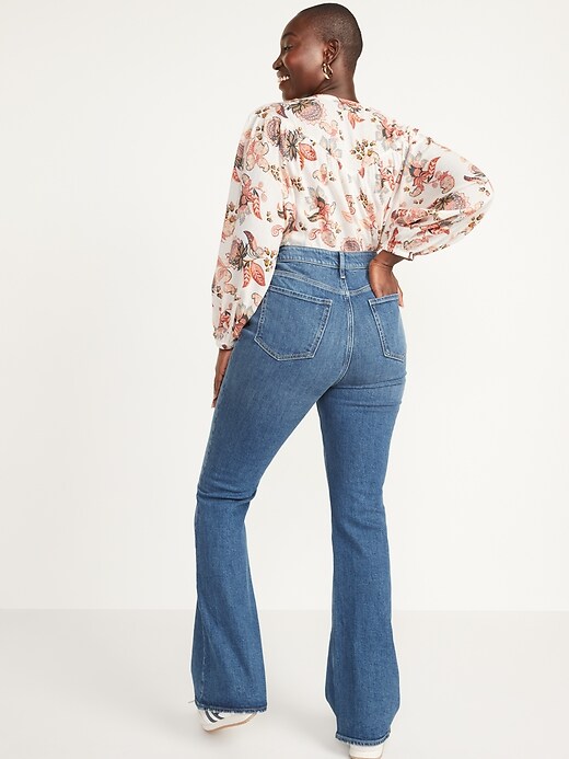 Image number 6 showing, Higher High-Rise Medium-Wash Flare Jeans