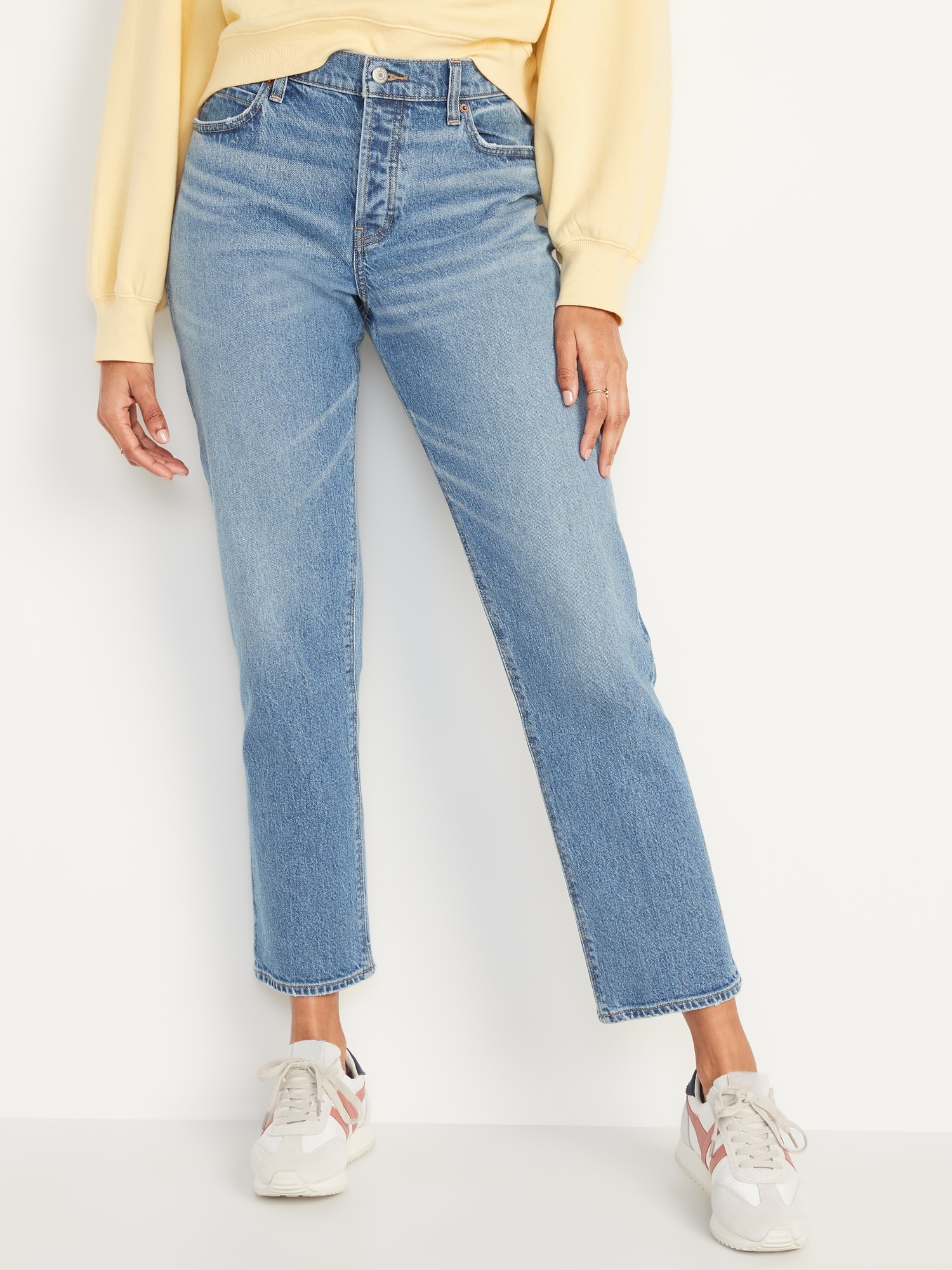 High-Waisted Button-Fly Slouchy 