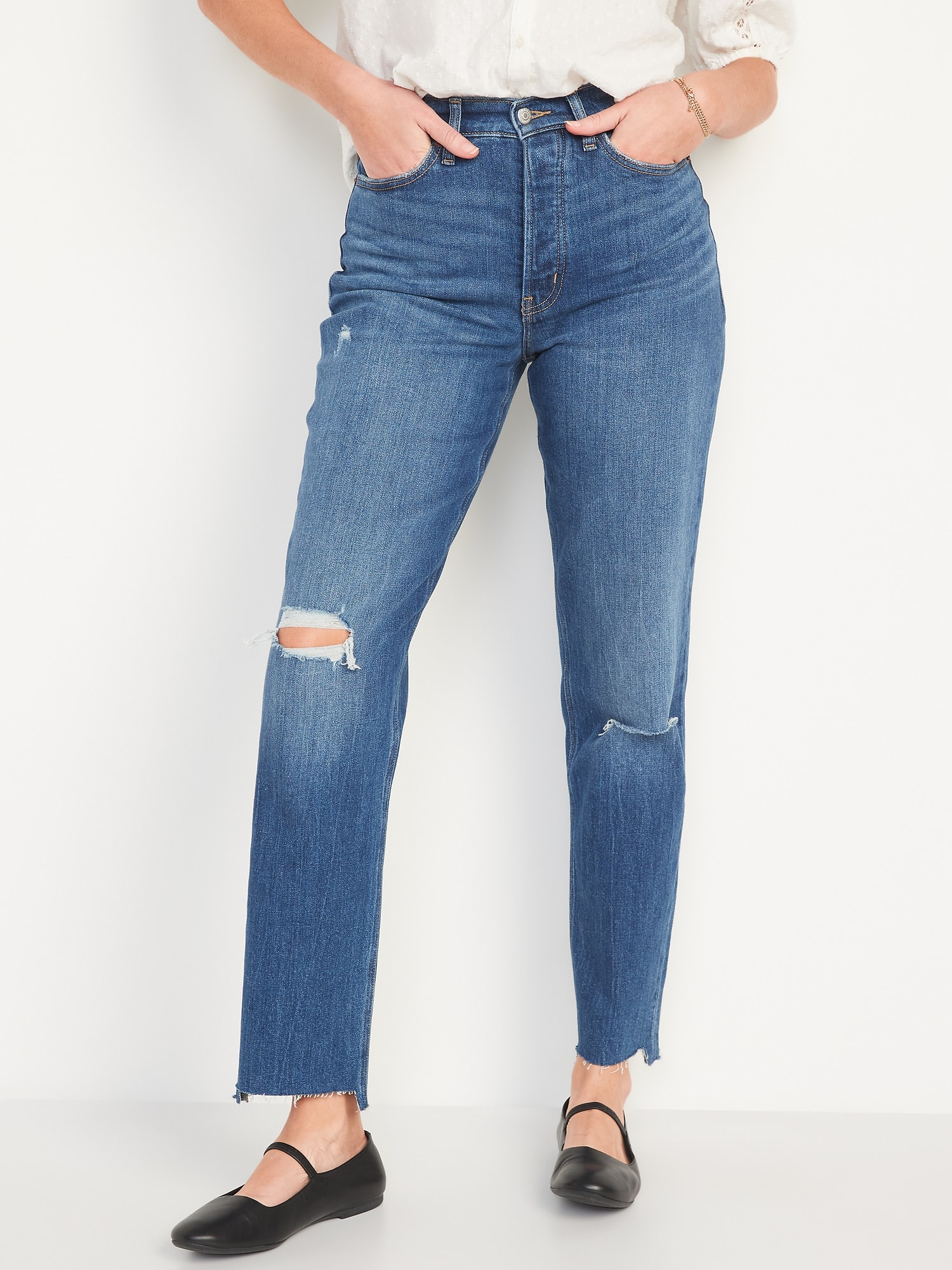 Curvy Extra High-Waisted Button-Fly Sky 