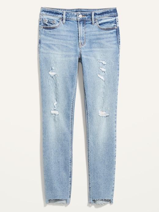 Image number 4 showing, Mid-Rise Rockstar Super-Skinny Ripped Cut-Off Ankle Jeans for Women