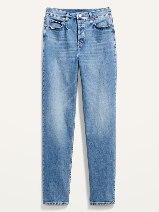 Image number 4 showing, Extra High-Waisted Button-Fly Sky-Hi Straight Jeans for Women