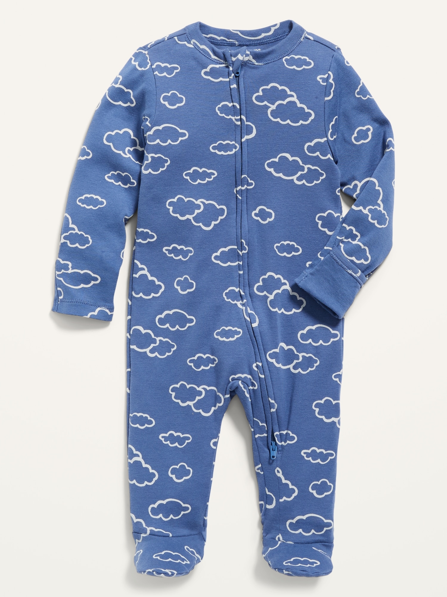 Unisex 2 Way Zip Printed Sleep Play Footed One Piece for Baby