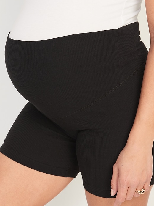 Image number 5 showing, Maternity Full-Panel Biker Shorts -- 6-inch inseam