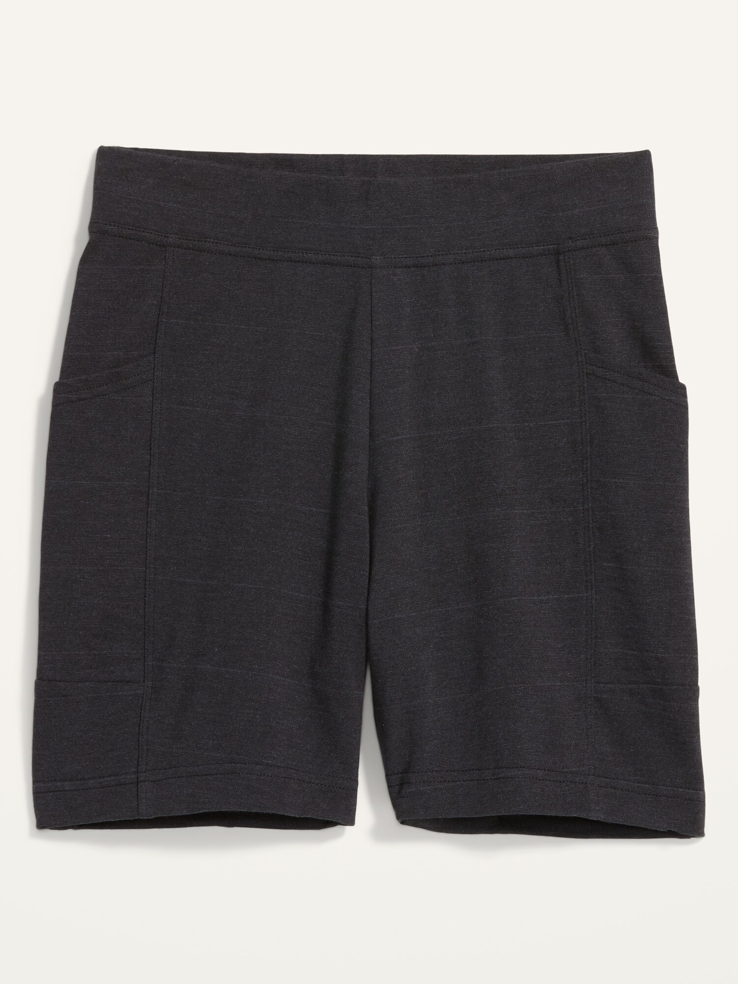 High-Waisted Slub-Knit Biker Shorts - 6 