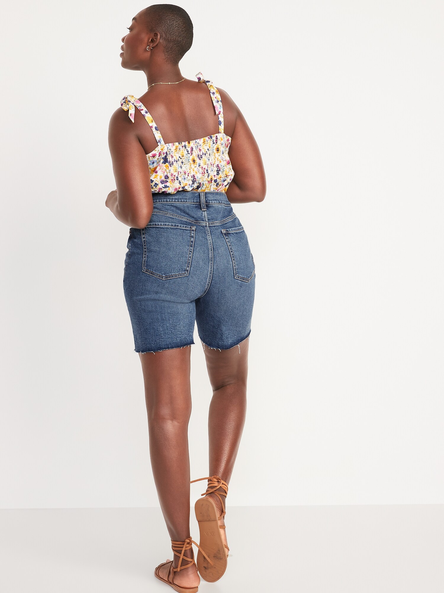 Button-Fly Cut-Off Jean Shorts 