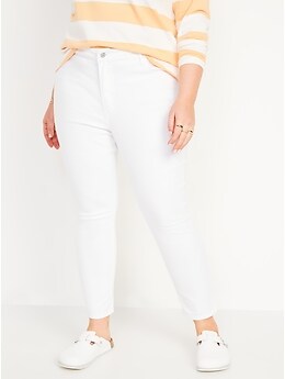 High-Waisted Wow White Super Skinny Ankle Jeans for Women
