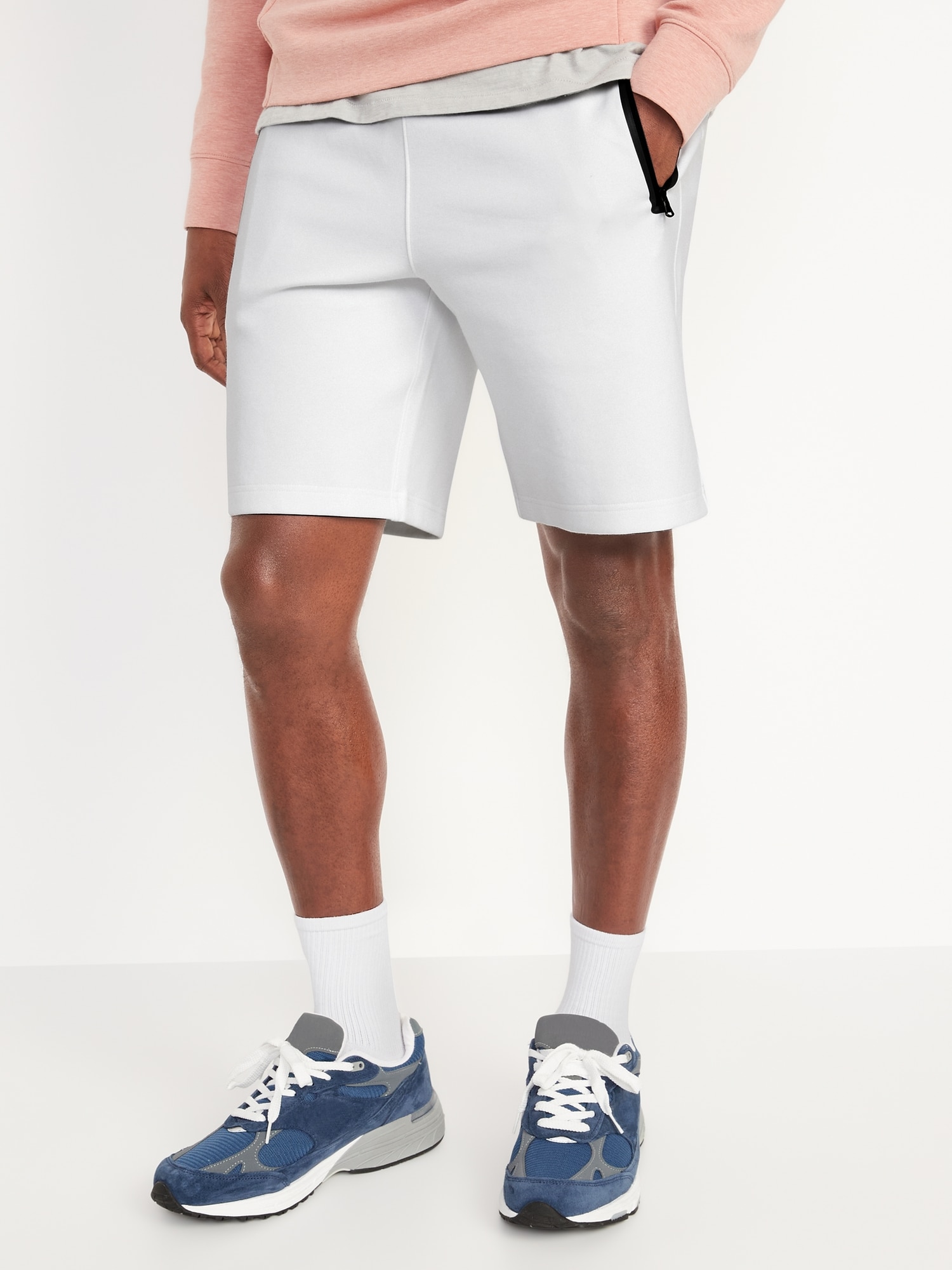 mens navy fleece shorts