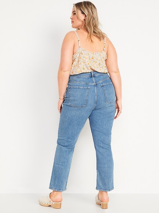 Image number 8 showing, Extra High-Waisted Button-Fly Sky-Hi Straight Jeans for Women
