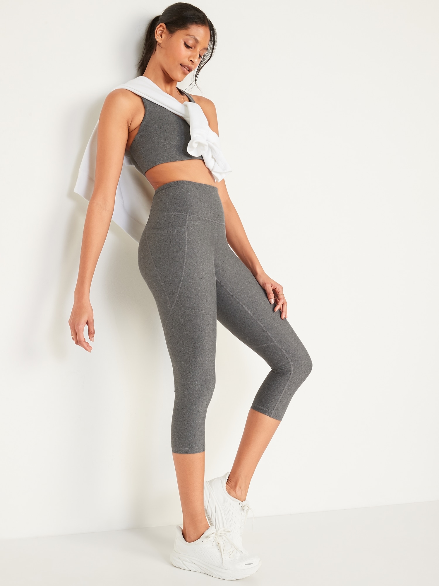 Fabletics High Waisted Ultracool Phyton Sude Stripe Crop Leggings