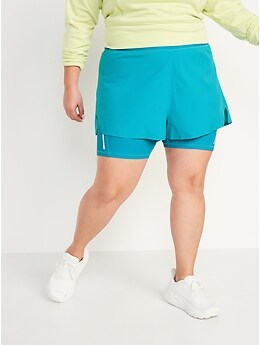 High-Waisted 2-in-1 StretchTech Run Shorts + Biker Shorts for Women -- 3-inch inseam