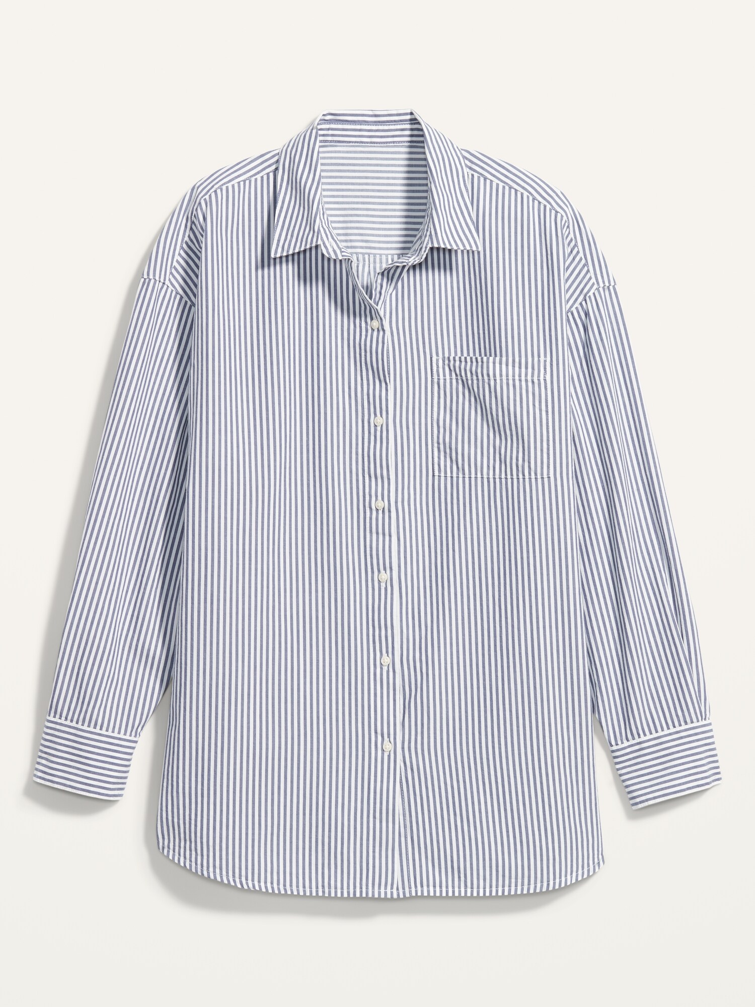 Extra Fine Cotton Striped Long Sleeve Shirt