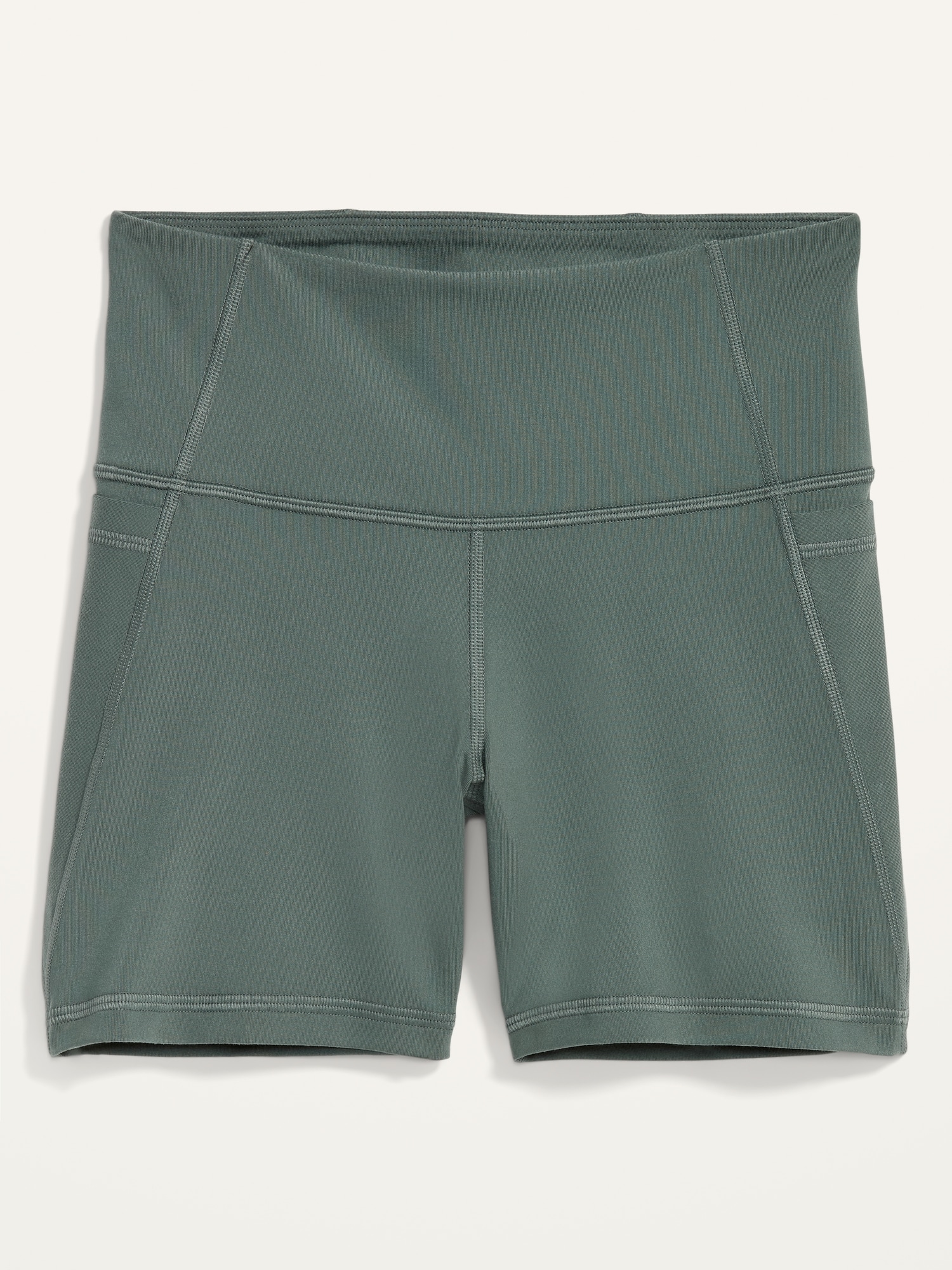 High-Waisted PowerPress Side-Pocket Biker Shorts -- 5-inch inseam | Old ...