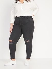 FitsYou 3-Sizes-in-1 Extra High-Waisted Rockstar Super-Skinny Ripped Jeans for Women