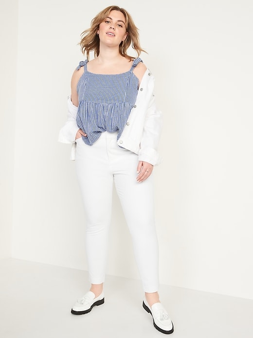 Image number 3 showing, High-Waisted White Pixie Skinny Ankle Pants for Women