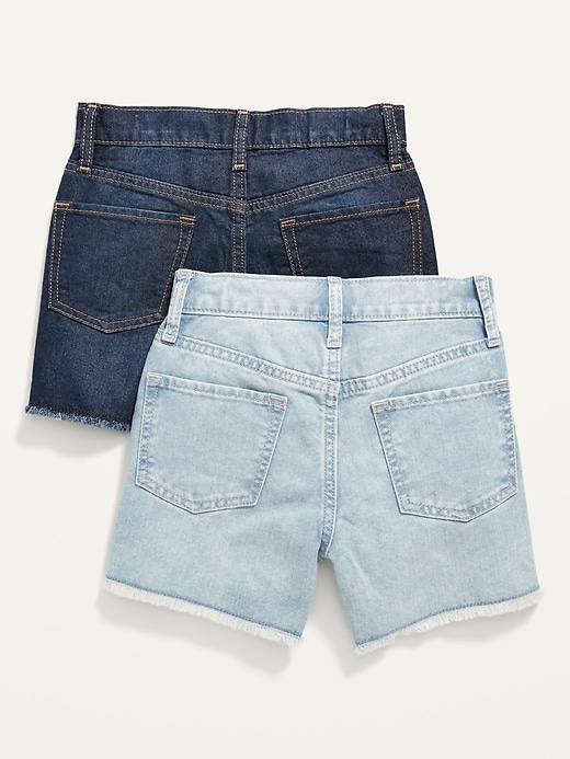 View large product image 2 of 2. High-Waisted Cut-Off Non-Stretch Jean Shorts 2-Pack for Girls
